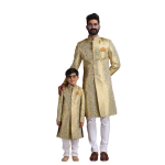 Handmade KimKhab Vibrant Green Golden Sherwani | Regal Ethnic Wear | Jaipurio